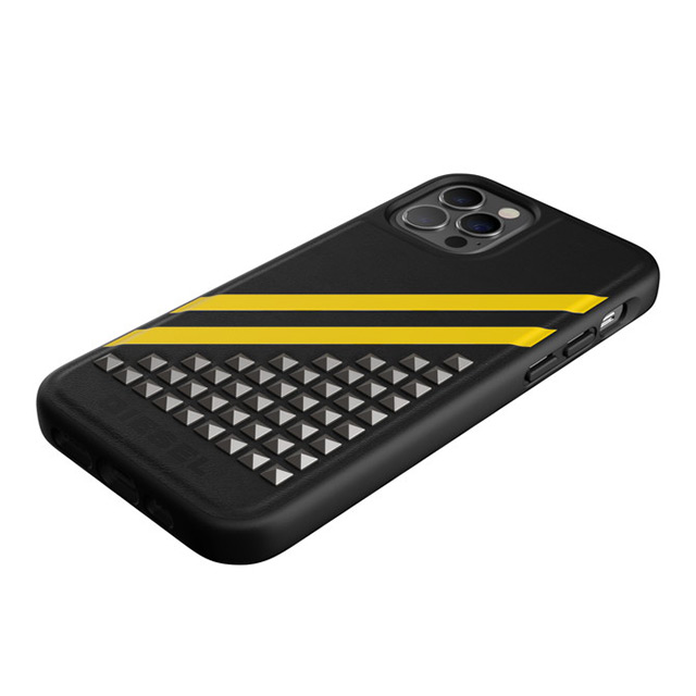 【iPhone12/12 Pro ケース】Leather Stud (Black/Yellow)goods_nameサブ画像