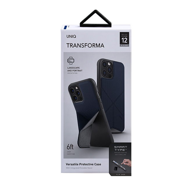 【iPhone12/12 Pro ケース】Transeorma 耐衝撃ハイブリッド素材採用 折り畳み式スタンド ハードケース (ブルー)goods_nameサブ画像