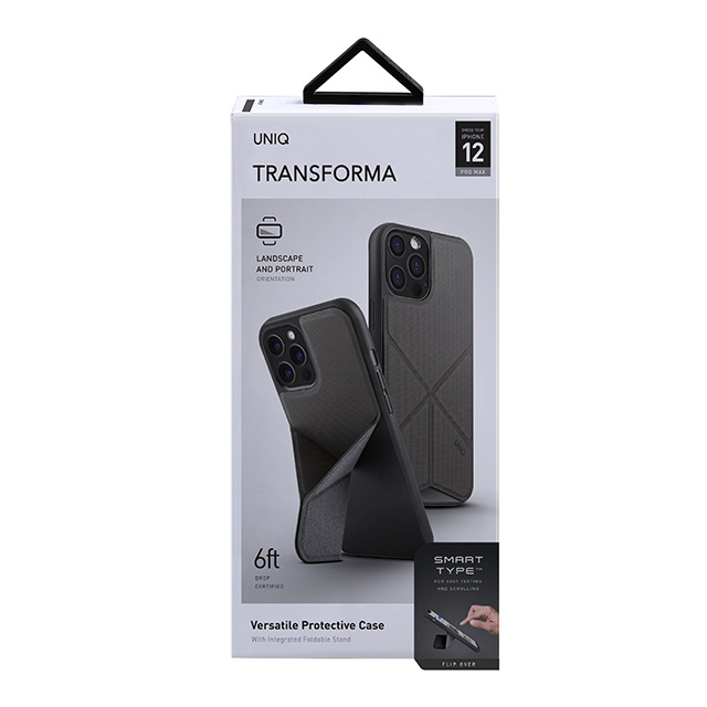 【iPhone12 Pro Max ケース】Transeorma 耐衝撃ハイブリッド素材採用 折り畳み式スタンド ハードケース (グレー)goods_nameサブ画像