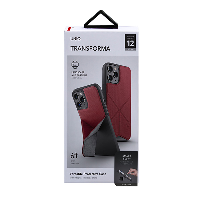 【iPhone12 Pro Max ケース】Transeorma 耐衝撃ハイブリッド素材採用 折り畳み式スタンド ハードケース (レッド)goods_nameサブ画像