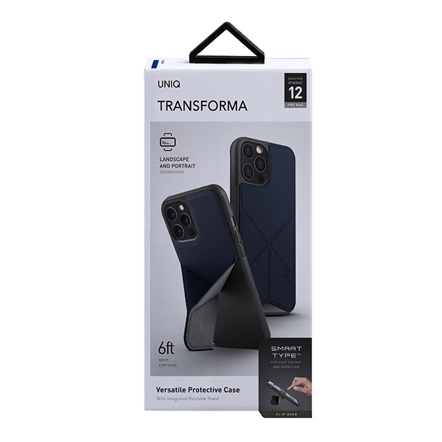 【iPhone12 Pro Max ケース】Transeorma 耐衝撃ハイブリッド素材採用 折り畳み式スタンド ハードケース (ブルー)goods_nameサブ画像