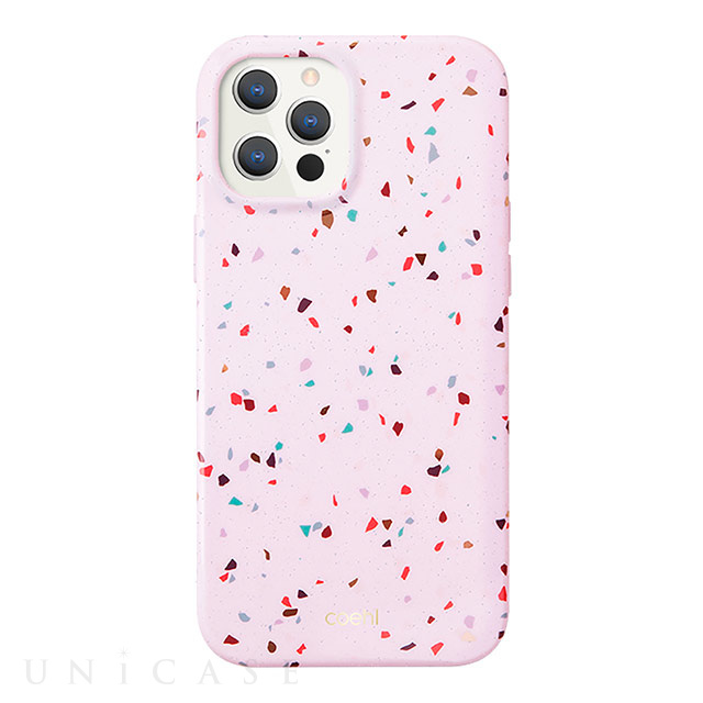 【iPhone12 Pro Max ケース】COEHL TERRAZZO IML技術を採用 耐衝撃ハイブリット素材採用 内側にマイクロファイバー 衝撃にも傷に強い ハードケース (ピンク)