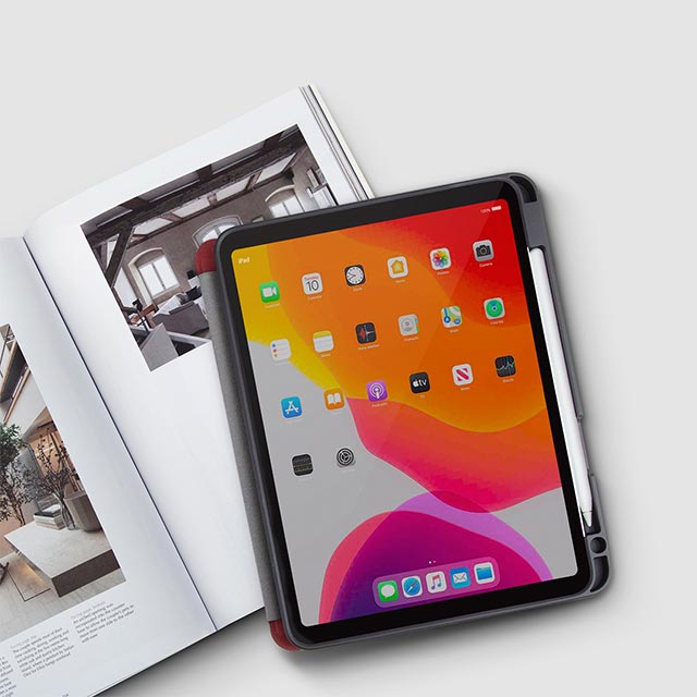 【iPad Pro(11inch)(第3/2世代) ケース】Transeorma 耐衝撃ハイブリッド素材採用 折り畳み式スタンド ハードケース (グレー)サブ画像