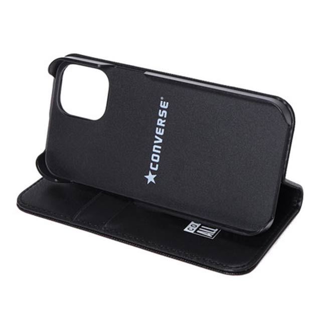 【iPhone12 mini ケース】Logo PU Leather Book Type Case (BLACK)サブ画像