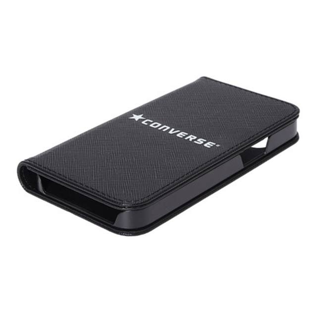 【iPhone12 mini ケース】Logo PU Leather Book Type Case (BLACK)サブ画像