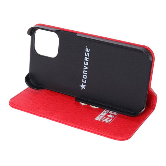 【iPhone12 mini ケース】Logo PU Leather Book Type Case (RED)サブ画像