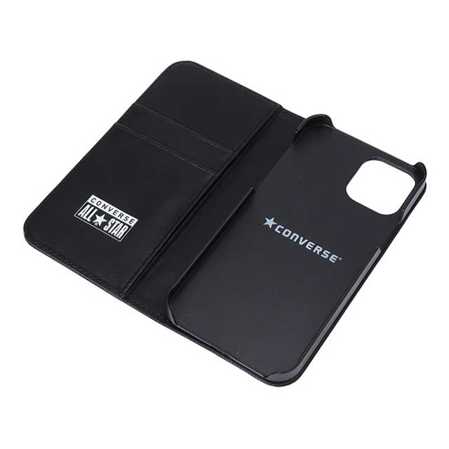 【iPhone12/12 Pro ケース】Logo PU Leather Book Type Case (BLACK)サブ画像