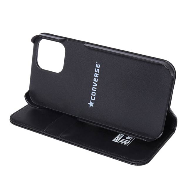 【iPhone12/12 Pro ケース】Logo PU Leather Book Type Case (BLACK)サブ画像