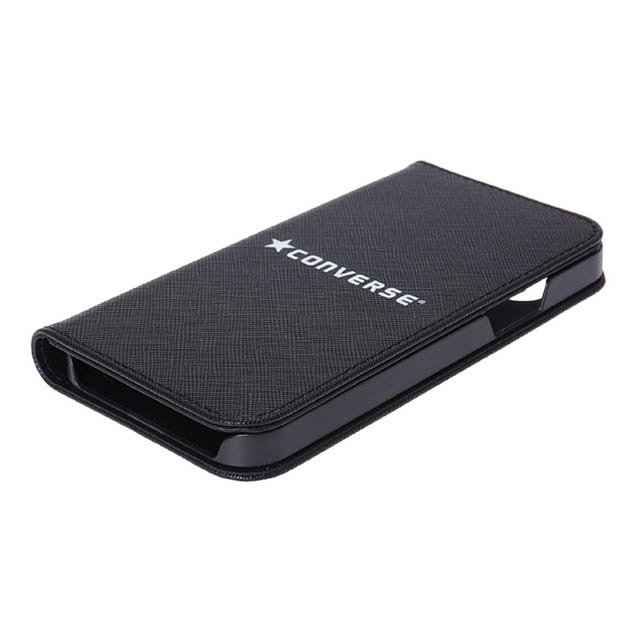 【iPhone12/12 Pro ケース】Logo PU Leather Book Type Case (BLACK)サブ画像