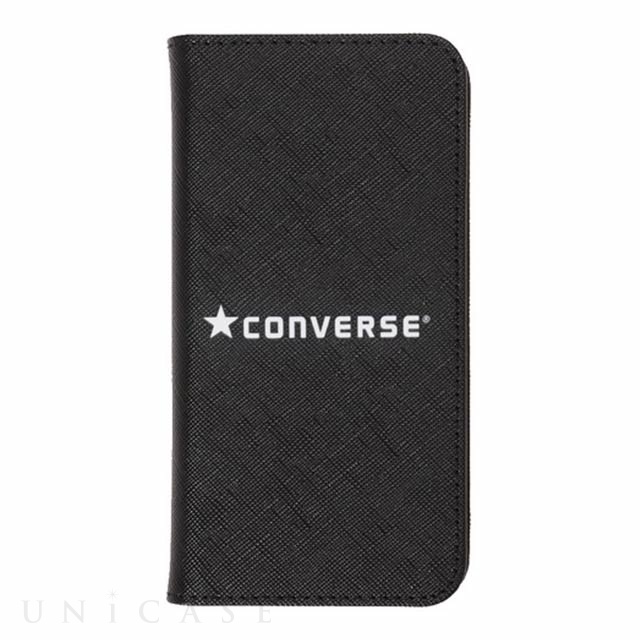 【iPhoneSE(第3/2世代)/8/7 ケース】Logo PU Leather Book Type Case (BLACK)