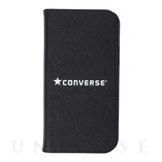 【iPhone12/12 Pro ケース】Logo PU Leather Book Type Case (BLACK)