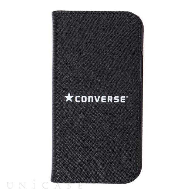 【iPhone12/12 Pro ケース】Logo PU Leather Book Type Case (BLACK)