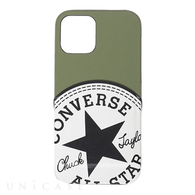 【iPhone12/12 Pro ケース】Big Circle Logo PU Leather Back Case カードポケット付き (KHAKI)