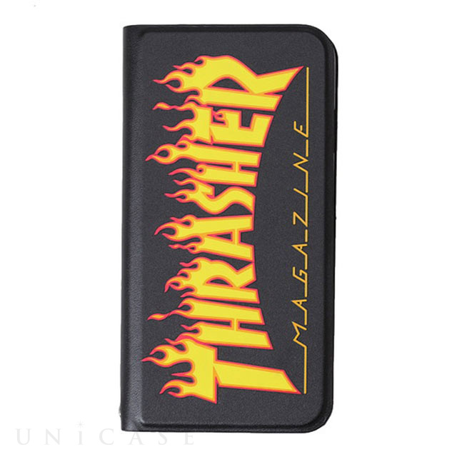 【iPhoneSE(第3/2世代)/8/7 ケース】FLAME MAGZINE Logo PU Leather Book Type Case (BLK/FLAME)