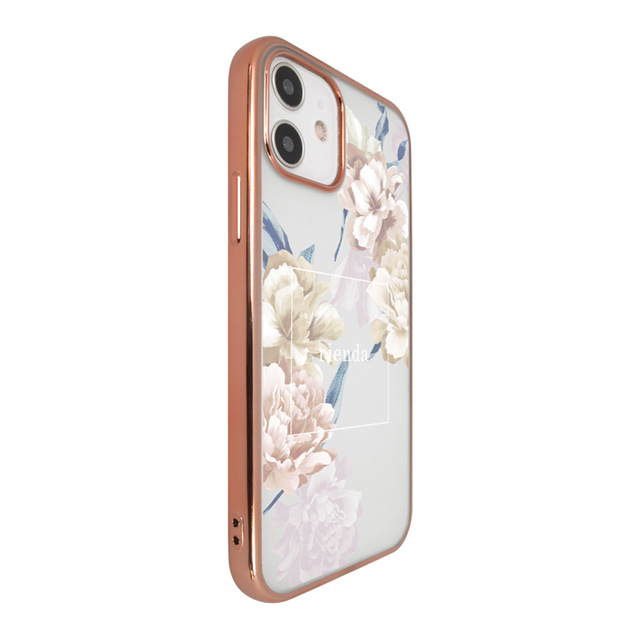 【iPhone12 mini ケース】rienda メッキクリアケース (Reversi Flower/ベージュ)goods_nameサブ画像