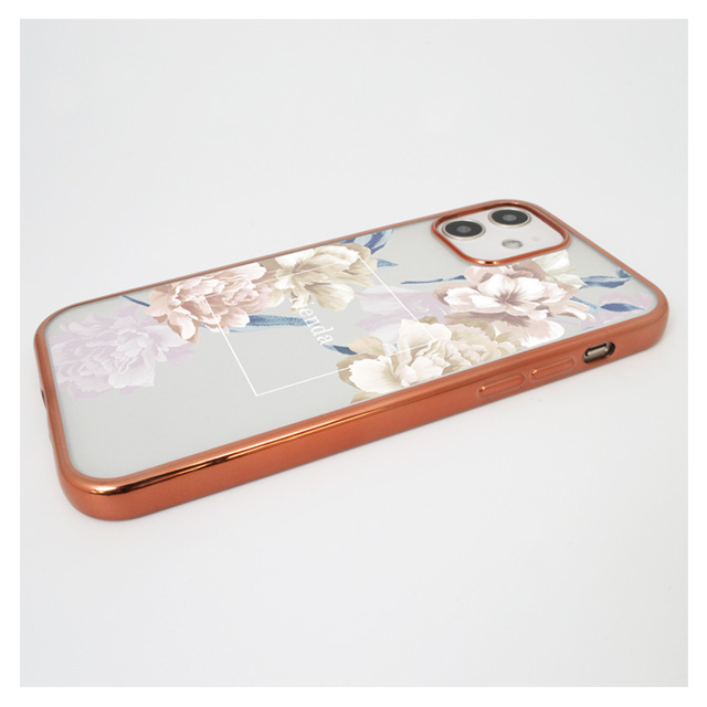 【iPhone12 mini ケース】rienda メッキクリアケース (Reversi Flower/ベージュ)goods_nameサブ画像