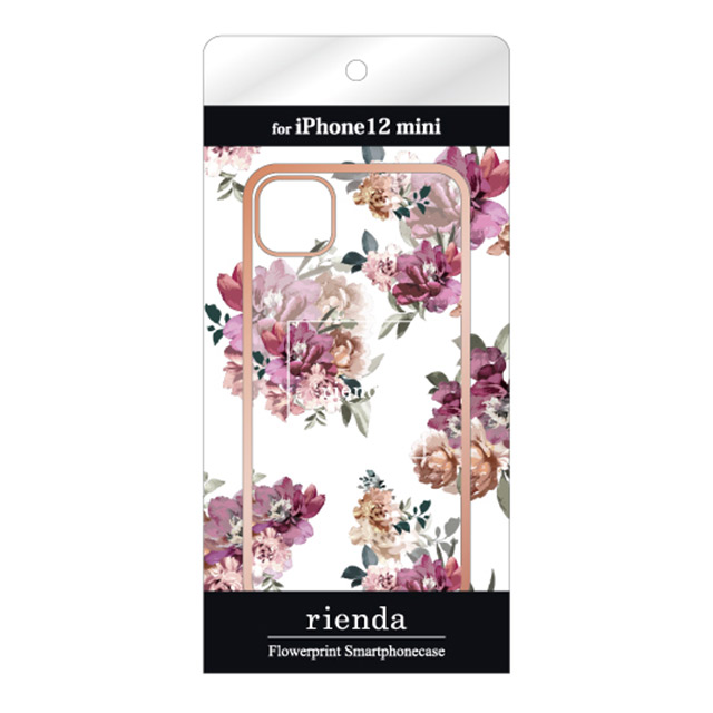 【iPhone12 mini ケース】rienda メッキクリアケース (Brilliant Flower/バーガンディー)サブ画像