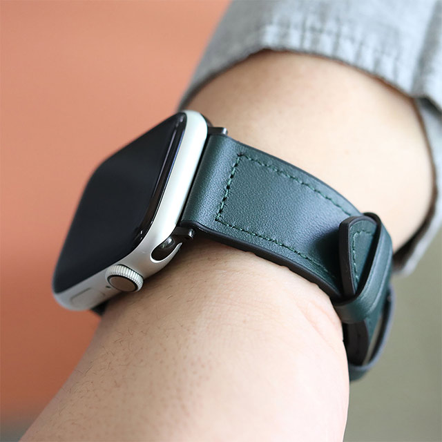 【Apple Watch バンド 41/40/38mm】GENUINE LEATHER STRAP AIR (ディープグリーン) for Apple  Watch SE(第2/1世代)/Series9/8/7/6/5/4/3/2/1