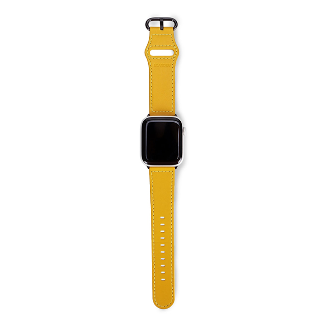 【Apple Watch バンド 41/40/38mm】GENUINE LEATHER STRAP (イエロー) for Apple Watch  SE(第2/1世代)/Series9/8/7/6/5/4/3/2/1