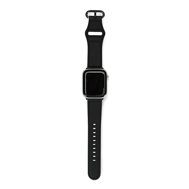 【Apple Watch バンド 41/40/38mm】GENUINE LEATHER STRAP (ブラック) for Apple Watch SE(第2/1世代)/Series9/8/7/6/5/4/3/2/1サブ画像