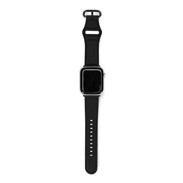 【Apple Watch バンド 49/45/44/42mm】GENUINE LEATHER STRAP (ブラック) for Apple Watch Ultra2/SE(第2/1世代)/Series9/8/7/6/5/4/3/2/1サブ画像