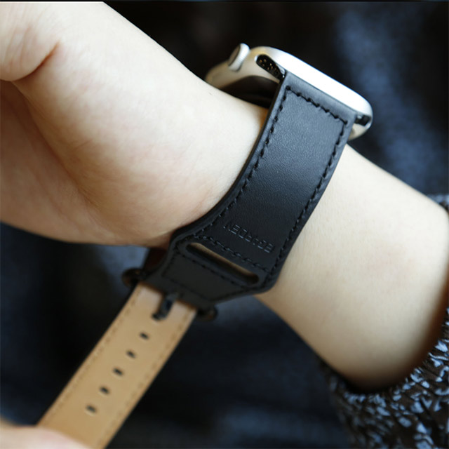 【Apple Watch バンド 49/45/44/42mm】GENUINE LEATHER STRAP (ブラック) for Apple Watch Ultra2/SE(第2/1世代)/Series9/8/7/6/5/4/3/2/1goods_nameサブ画像