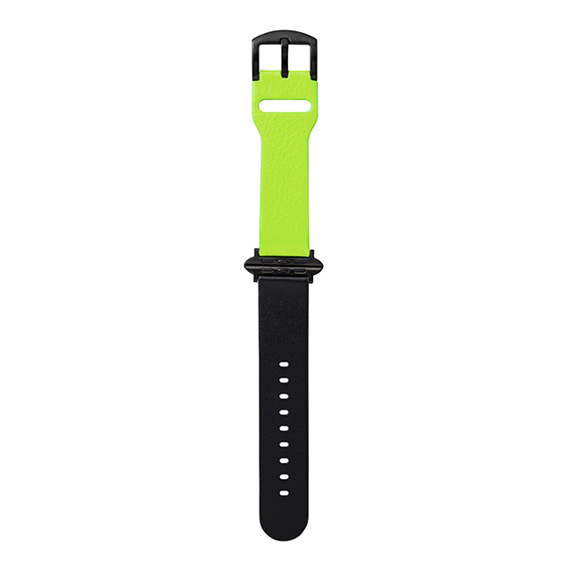 【Apple Watch バンド 41/40/38mm】“NEON” Italian Genuine Leather Watchband (Neon Green/Black) for Apple Watch SE(第2/1世代)/Series9/8/7/6/5/4/3/2/1goods_nameサブ画像