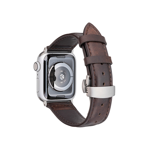 【Apple Watch バンド 49/45/44/42mm】Museum-calf German Leather Watchband (Dark Brown) for Apple Watch Ultra2/1/SE(第2/1世代)/Series9/8/7/6/5/4/3/2/1サブ画像