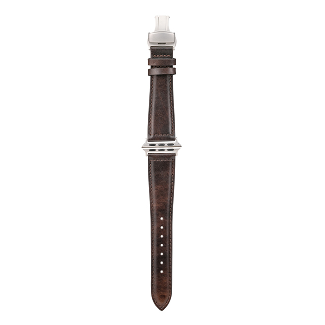 【Apple Watch バンド 49/45/44/42mm】Museum-calf German Leather Watchband (Dark Brown) for Apple Watch Ultra2/1/SE(第2/1世代)/Series9/8/7/6/5/4/3/2/1サブ画像