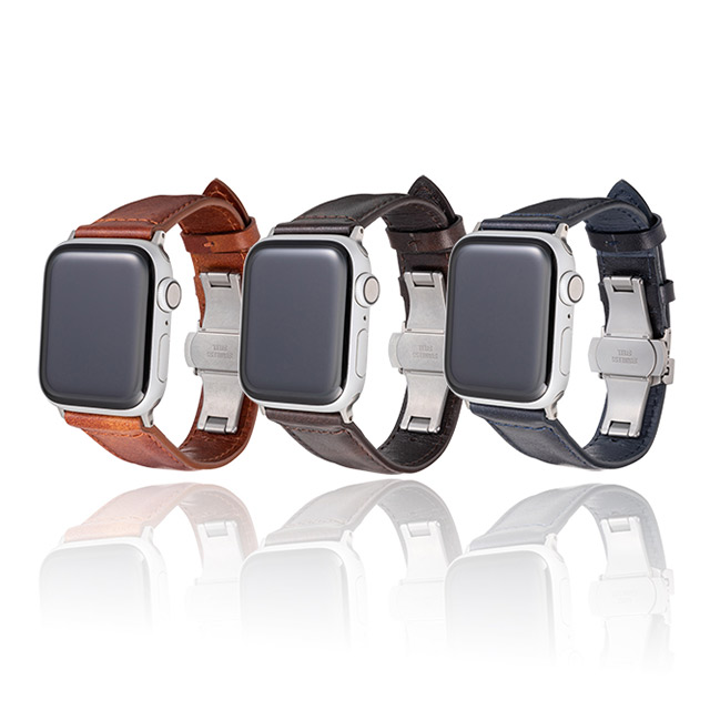 【Apple Watch バンド 49/45/44/42mm】Museum-calf German Leather Watchband (Brown) for Apple Watch Ultra2/1/SE(第2/1世代)/Series9/8/7/6/5/4/3/2/1サブ画像
