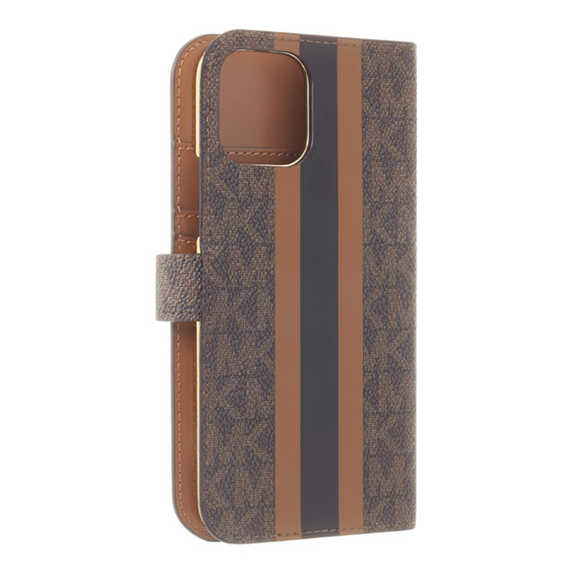 【iPhone12/12 Pro ケース】Folio Case Stripe with Hand Strap - MagSafe (Brown)サブ画像