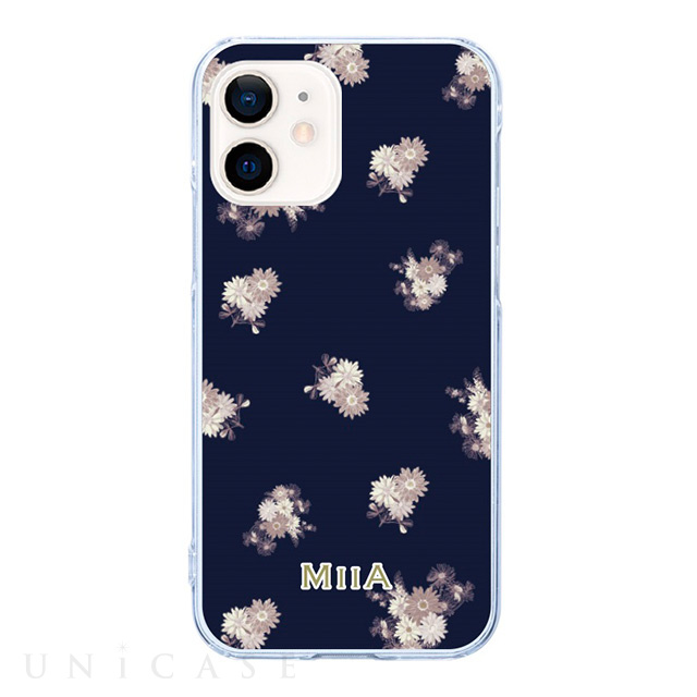 【iPhone12 mini ケース】PCケース (Midnight blue Flower)