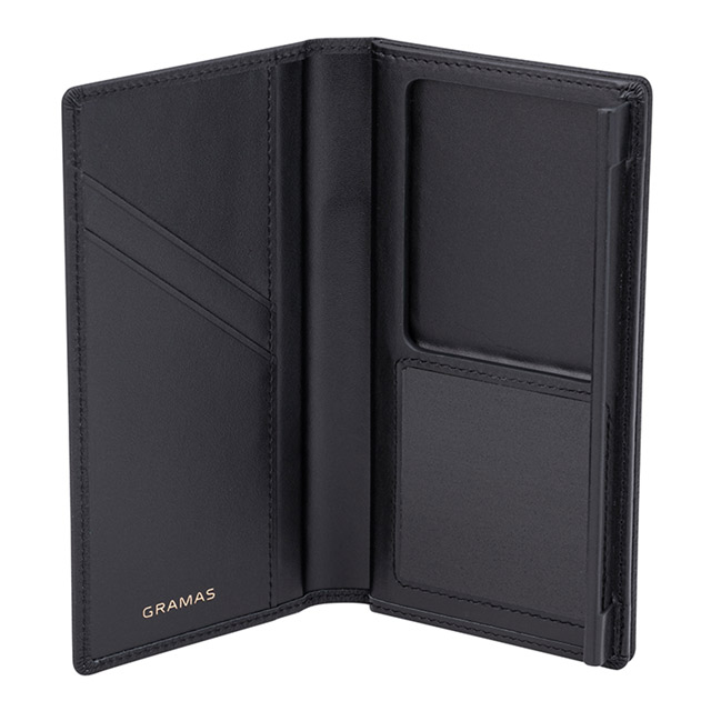 【マルチ スマホケース】”UNIVERSAL CASE” German Shrunken-calf Genuine Leather Book Case (Regular size) Blackサブ画像