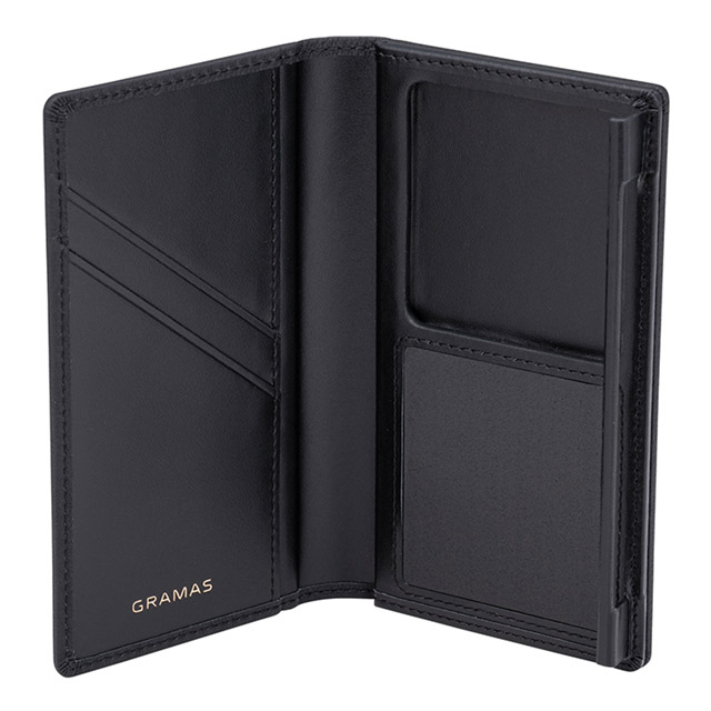 【マルチ スマホケース】”UNIVERSAL CASE” German Shrunken-calf Genuine Leather Book Case (Small size) Blackgoods_nameサブ画像