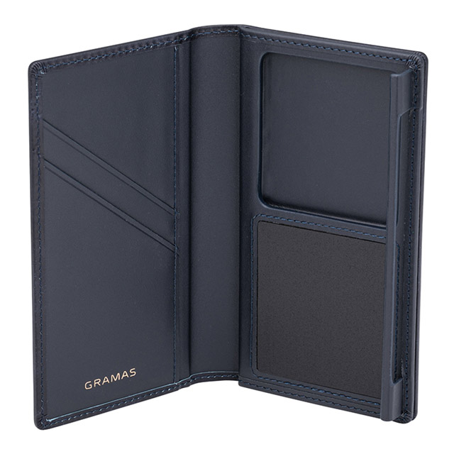 【マルチ スマホケース】”UNIVERSAL CASE” Museum-calf Leather Book Case (Small size) Navyサブ画像