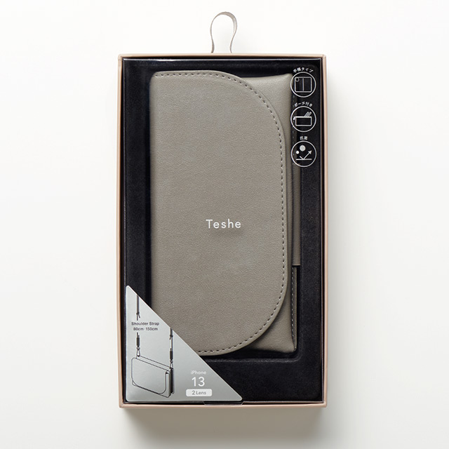 【iPhone13 ケース】Teshe basic flip case for iPhone13 (gray)サブ画像