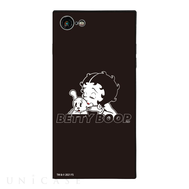 【iPhoneSE(第3/2世代)/8/7 ケース】Betty Boop ガラスケース (BLACK KISS)