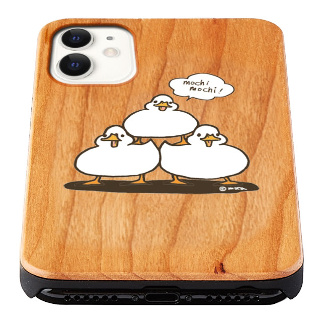 【iPhone12/12 Pro ケース】ウッドケース (3羽でもちもち！)goods_nameサブ画像