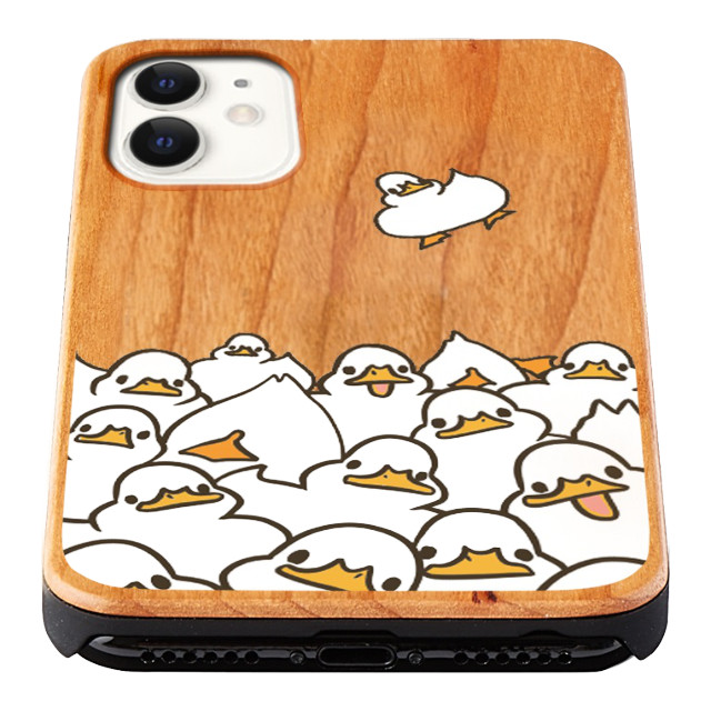 【iPhone12/12 Pro ケース】ウッドケース (降りつもるもちもちアヒル)goods_nameサブ画像