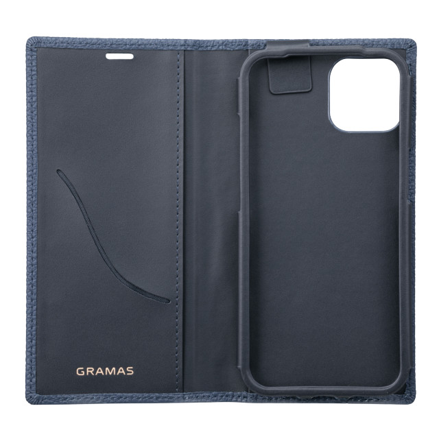 【iPhone13 ケース】German Shrunken-calf Genuine Leather Book Case (Navy)goods_nameサブ画像