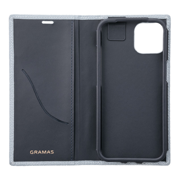 【iPhone13 ケース】German Shrunken-calf Genuine Leather Book Case (Baby Blue)サブ画像