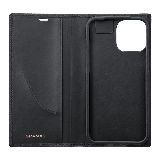 【iPhone13 Pro Max ケース】German Shrunken-calf Genuine Leather Book Case (Black)goods_nameサブ画像