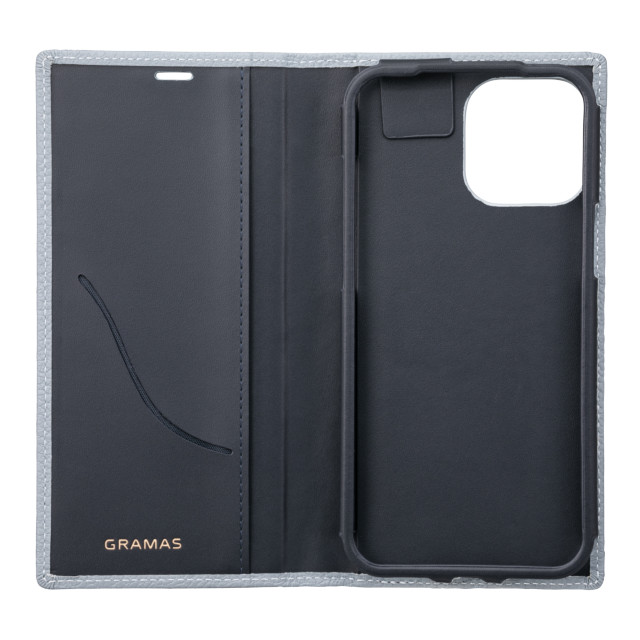 【iPhone13 Pro Max ケース】German Shrunken-calf Genuine Leather Book Case (Baby Blue)サブ画像