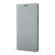 【iPhone13 Pro Max ケース】German Shrunken-calf Genuine Leather Book Case (Baby Blue)