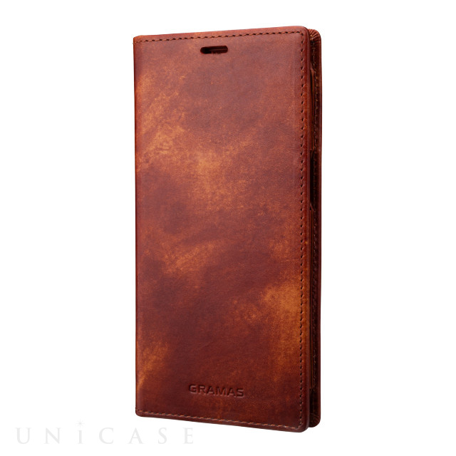 【iPhone13 ケース】Museum-calf Genuine Leather Book Case (Brown)