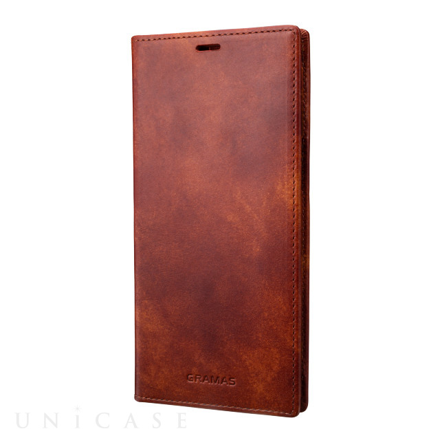 【iPhone13 Pro Max ケース】Museum-calf Genuine Leather Book Case (Brown)