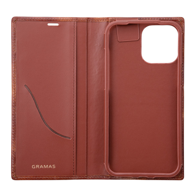 【iPhone13 Pro Max ケース】Museum-calf Genuine Leather Book Case (Brown)サブ画像
