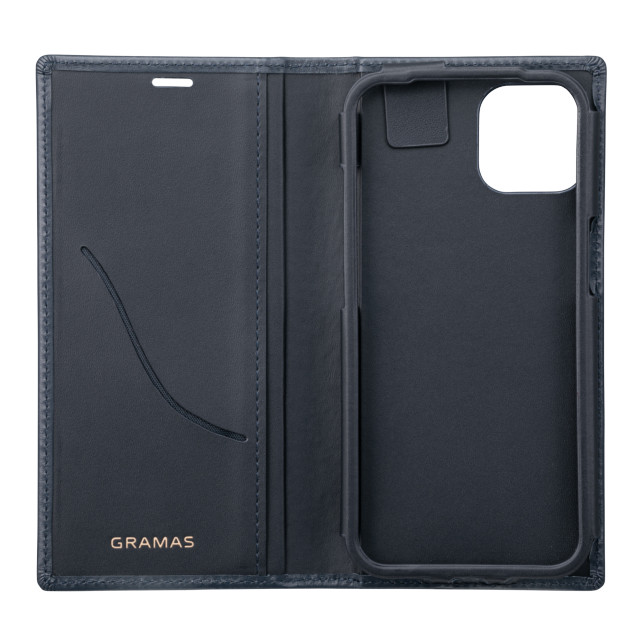 【iPhone13 ケース】Italian Genuine Leather Book Case (Navy)サブ画像