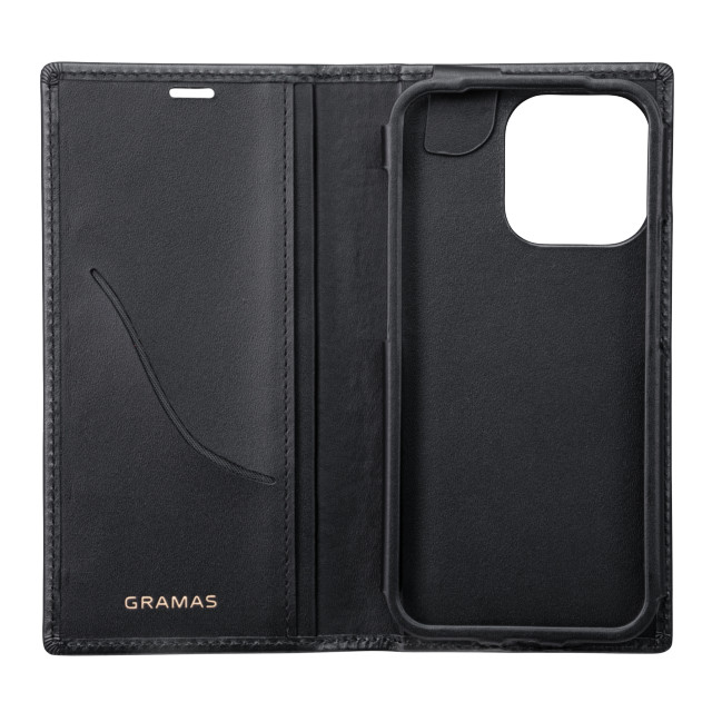 【iPhone13 Pro ケース】Italian Genuine Leather Book Case (Black)goods_nameサブ画像