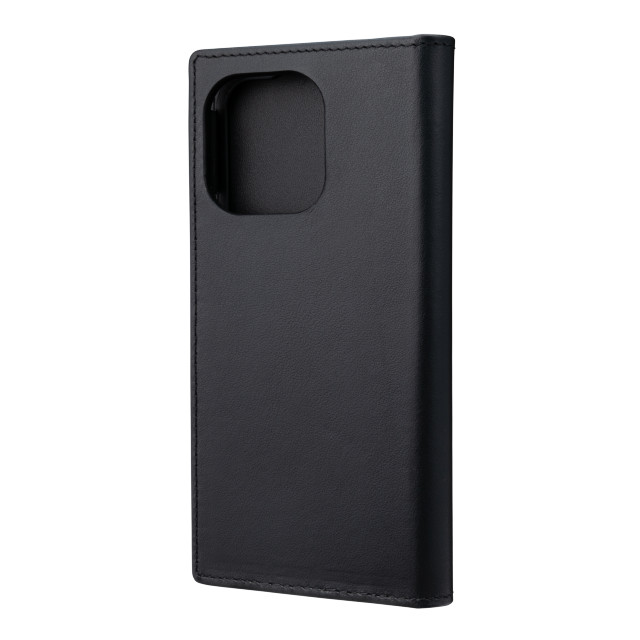 【iPhone13 Pro ケース】Italian Genuine Leather Book Case (Black)サブ画像